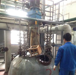 为山西一大型化工厂设计制造的11000L的4台碳钢碱溶釜